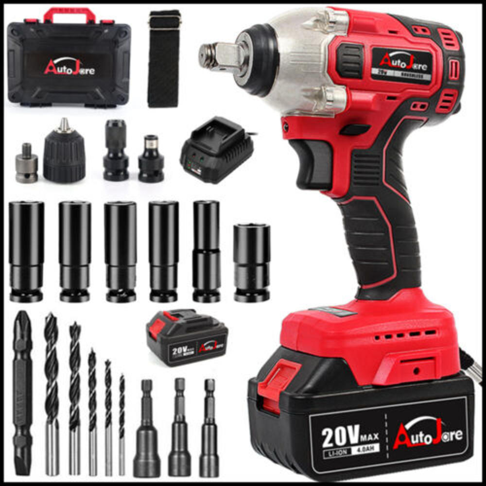 AUTOJARE 550 Nm 4Ah 1/2" Cordless Impact Wrench