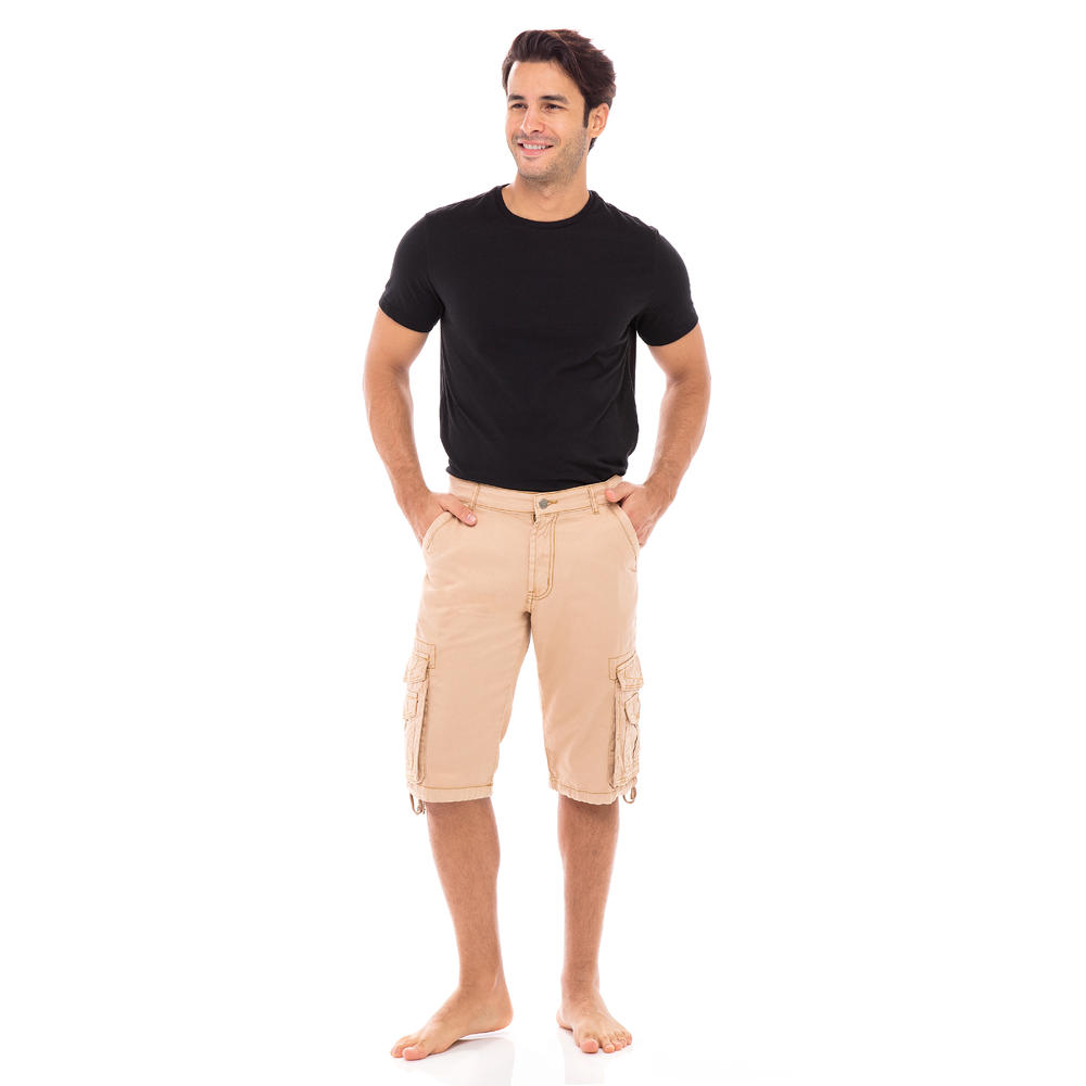 SkylineWears Men’s Classic Fit Flat Front 100% Cotton Twill Cargo Shorts