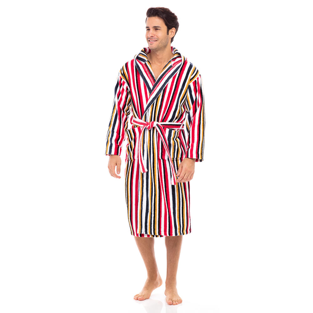 SkylineWears Men’s Luxury Robes 100% Terry Cotton Hooded Bathrobe Spa Bath Robe
