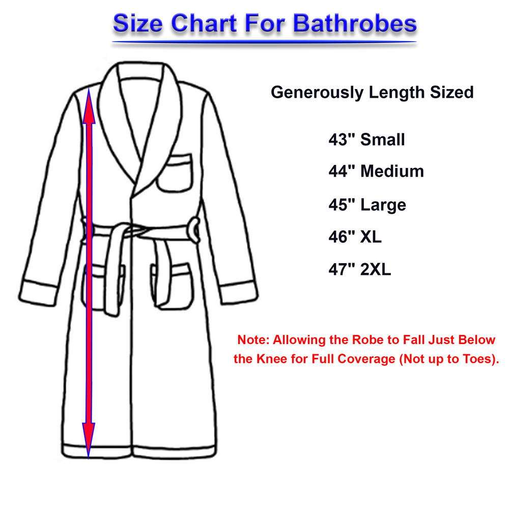 SkylineWears Men’s Luxury Robes 100% Terry Cotton Shawl Collar Bathrobe Spa Robe Bath Robes
