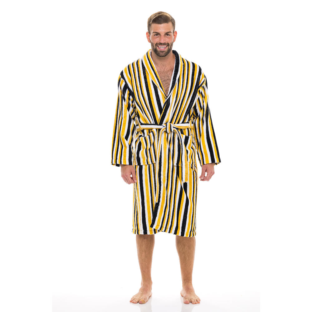SkylineWears Men’s Luxury Robes 100% Terry Cotton Shawl Collar Bathrobe Spa Robe Bath Robes