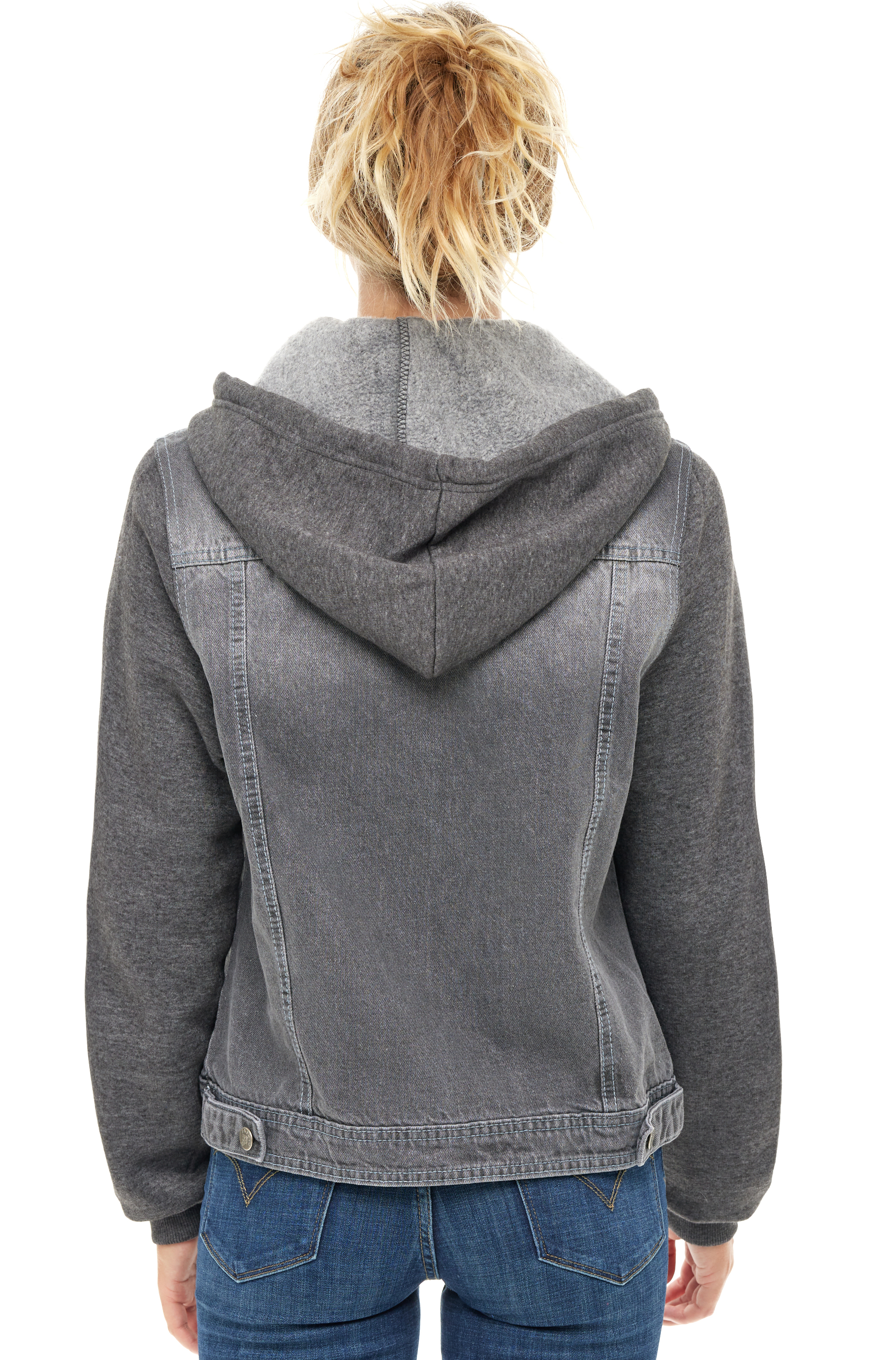 【SATIIIZ】Aelon Hood Denim Jumper Detachable Hoodie Denim Jacket Ripped Distressed Oversized