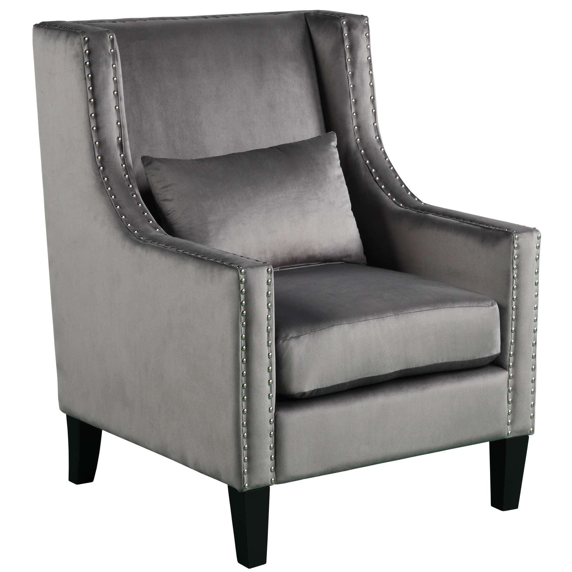 Best Master Furniture Hollis Velvet Upholstered Living Room Accent Arm