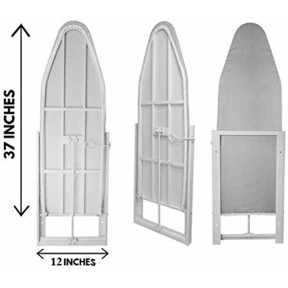 Xabitat Wall Mounted Ironing Board 37" X 12" Compact Mount Fold Down