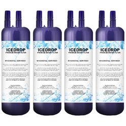 Ice Drop Refrigerator Water Filter Compatible with Filter1 W10295370 W10295370A EDR1RXD1 46-9930 9930 P4RFKB2 (4 Pack)