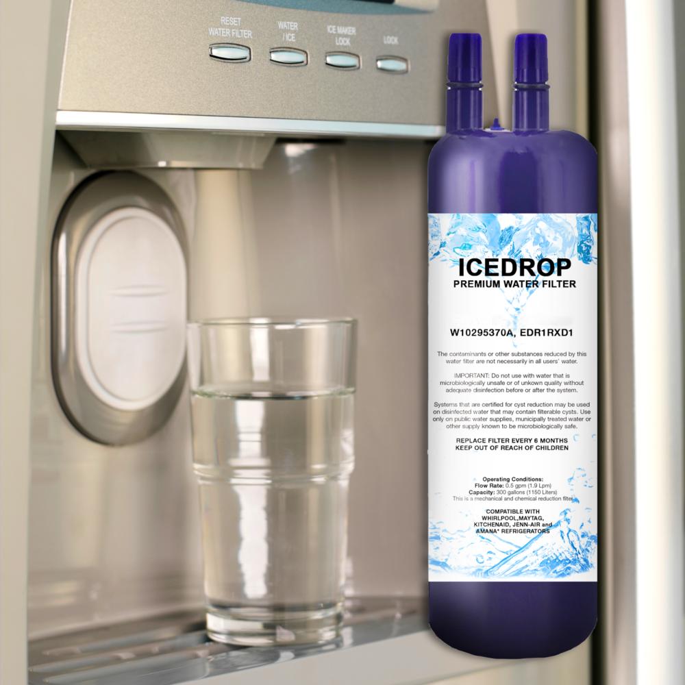 Ice Drop Refrigerator Water Filter Compatible with Kenmore 9930 W10295370 EDR1RXD1 P4RFKB2 P4RFWB P4RFKB12 (2 Pack)