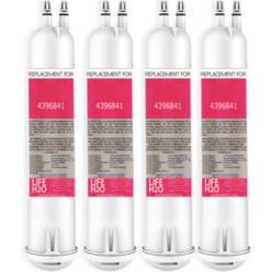 LIFE H2O 4396841 Refrigerator Water Filter Replacement Compatible with Whirlpool EDR3RXD1, Kenmore Water Filter 9083, 95357630 (4 Pack)