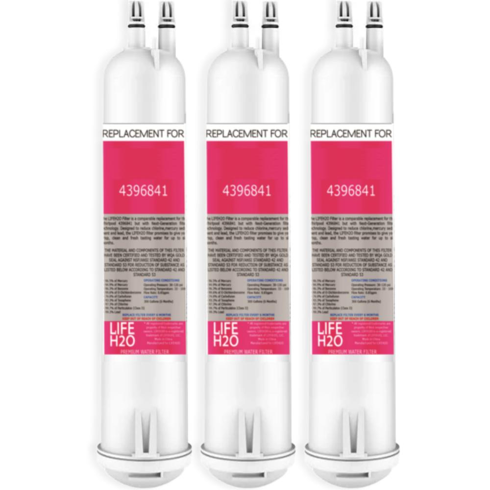 LIFE H2O Refrigerator Water Filter Compatible with Kenmore Ultimate II P1KB1 P1KB2 469020P T2WG2L W10121145 AP3866834 2260538 (3 Pack)