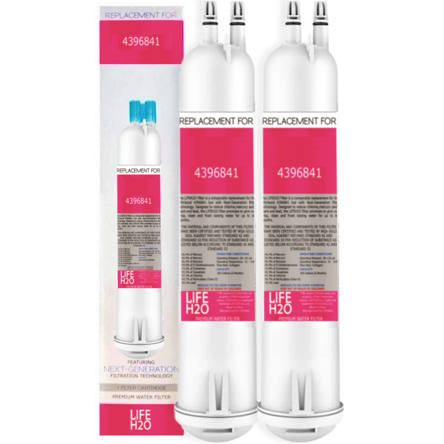 LIFE H2O RRR800-000 Refrigerator Water Filter Compatible with Kenmore ...