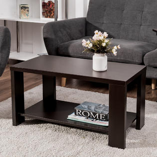 Gymax Coffee Table Rectangular Cocktail Table Living Room
