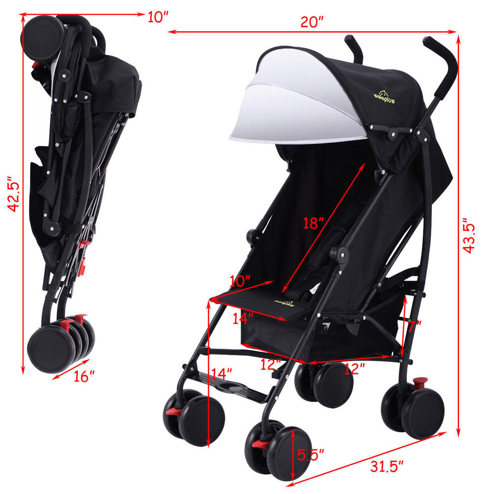 Gymax Lightweight Umbrella Stroller Baby Toddler Travel Canopy