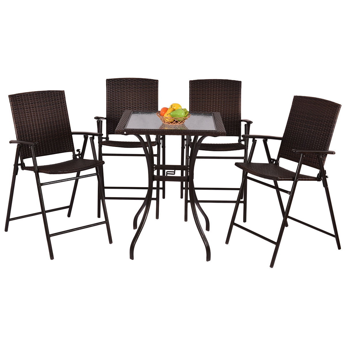 patio set with folding chairs