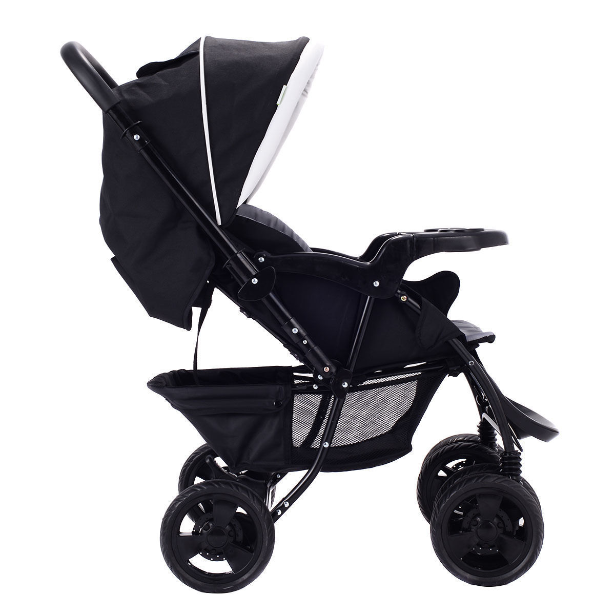 two way foldable baby kids travel stroller newborn infant pushchair buggy black