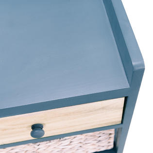 Gymax Bedside Table Nightstand Chest Cabinet Storage Organizer W 1 Drawer And 2 Basket New