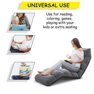 Gymax Folding Lazy Sofa Floor Chair Couch Beds Lounge Chair