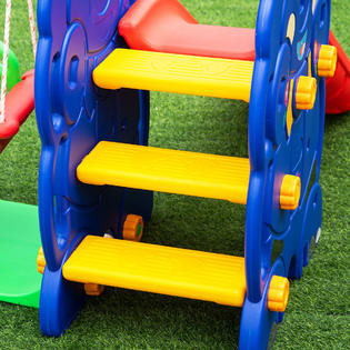 Gymax 3 In 1 Junior Children Climber Slide Swing Seat Basketball