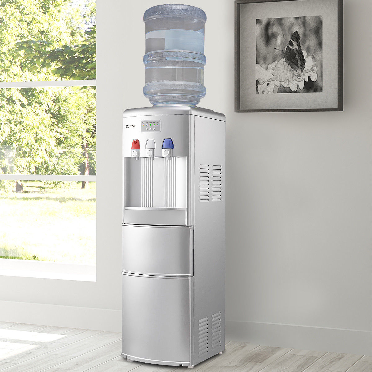hot and cold water dispenser with ice maker
