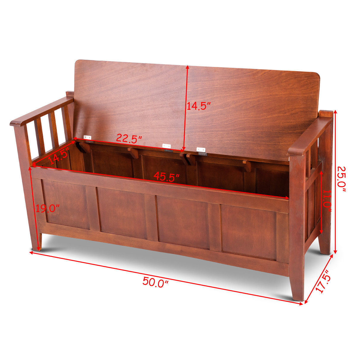 Gymax New 32 Gallon Solid Wood Entryway Storage Bench Home Furni W