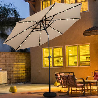 Gymax Gys00715a6a7 New 10ft Patio Solar Umbrella Led Patio Market Steel Tilt W Crank Outdoor