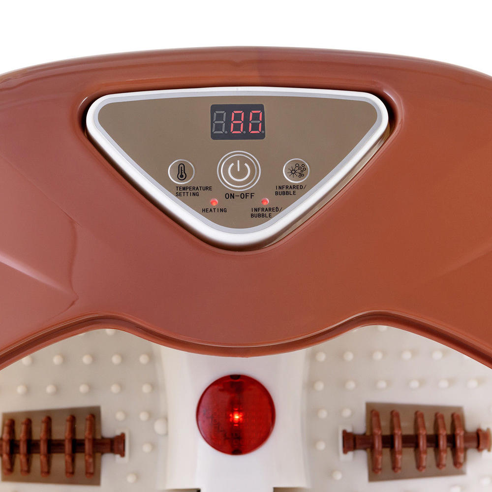 Gymax Foot Spa Bath Massager LCD Display Temperature Control Heat Infrared Bubbles