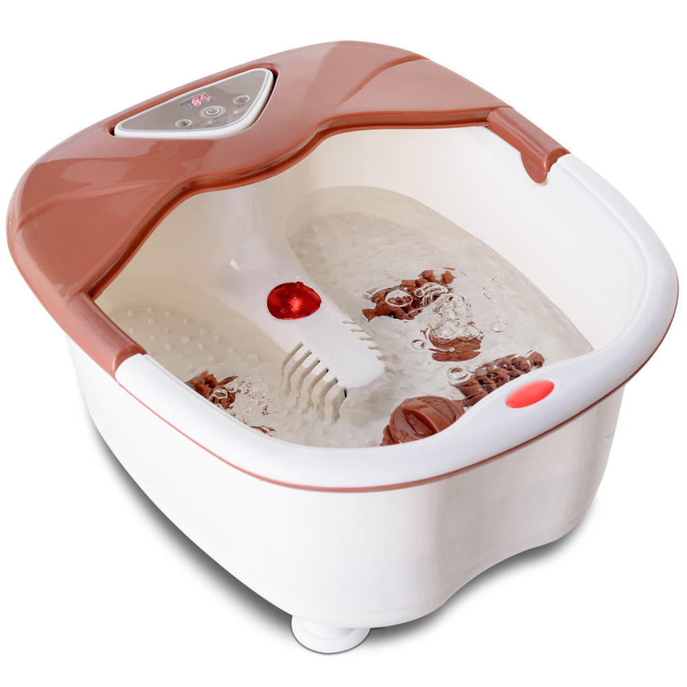 Gymax Foot Spa Bath Massager LCD Display Temperature Control Heat Infrared Bubbles