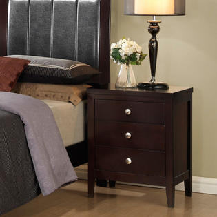 Gymax 3 Drawers Nightstand End Bed Sofa Side Table Storage Bedroom