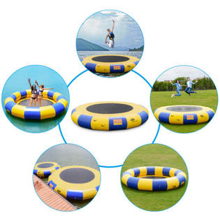 water gymax floated 15ft inflatable bounce jump platform trampoline sport zoom