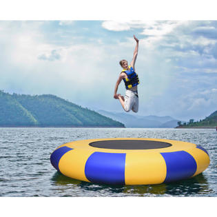 water inflatable trampoline gymax 10ft floated bounce jump platform sport zoom