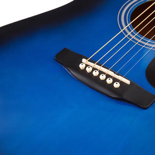 Gymax Blue Sonart 41 Acoustic Folk Guitar 6 String w Case Strap Pick Strings for Beginners