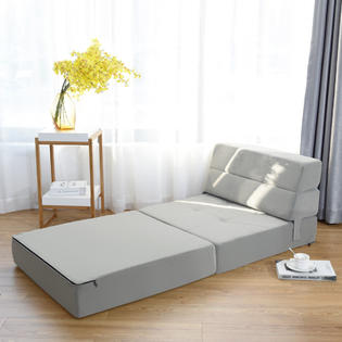 Gymax Tri-Fold Fold Down Chair Flip Out Lounger ...