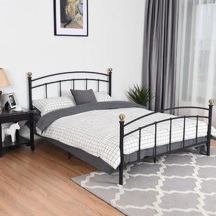 Gymax 12 Full Size Metal Bed Frame Platform Metal Slat Support