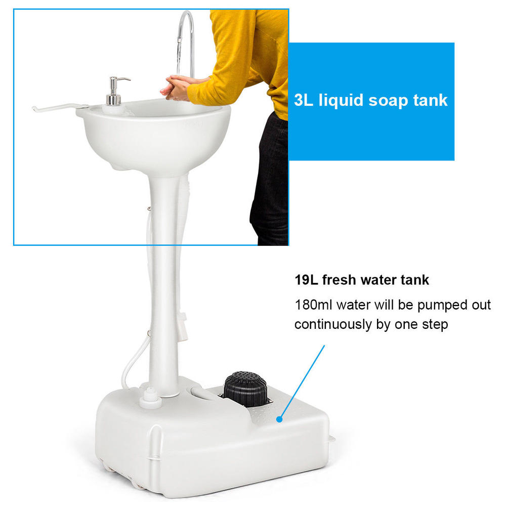 Gymax 5 Gallon Portable Wash Sink Garden Camping Washing Station Hand Wash Basin Stand