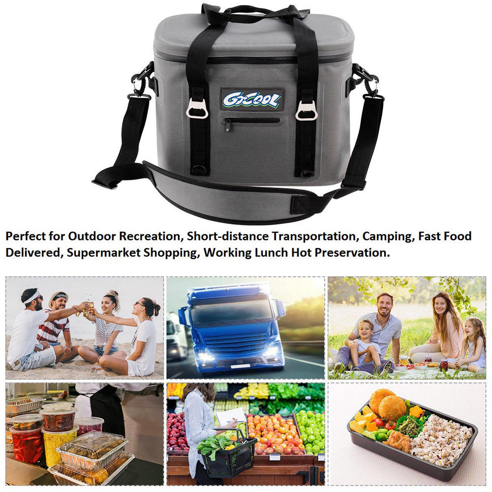 Gymax 24-Can Large Cooler Bag Insulated Lunch Bag Water-Resistant For Picnic Camping New