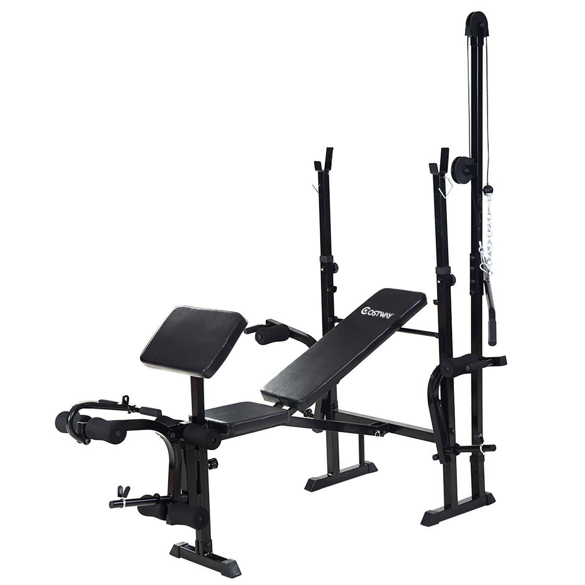 Gymax Folding Weight Lifting Bed Flat Bench Multifunctional Whole