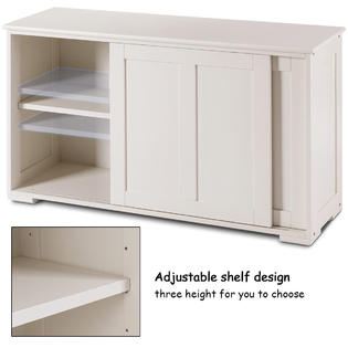 Gymax Kitchen Storage Cabinet Sideboard Buffet Cupboard Wood