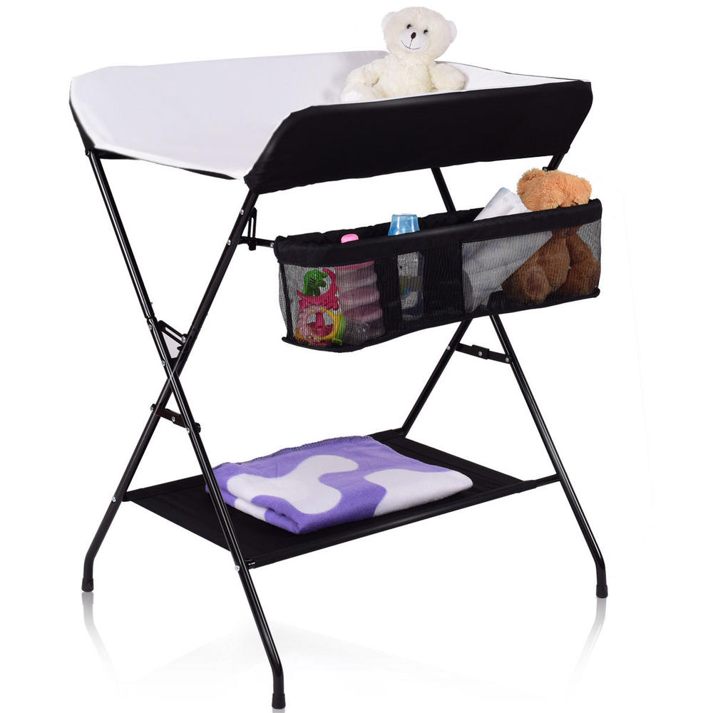 Gymax Baby Infant Changing Table Folding Diaper Station Nursery Organizer w/ Storage