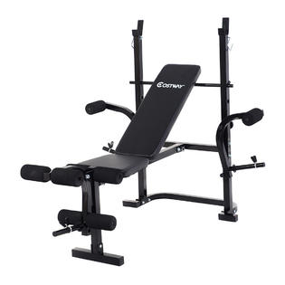 for Fitness Exercise Strength Workout GYMAX Weight Bench Weight Lifting Flat Bench Multi-Function Workout Bench