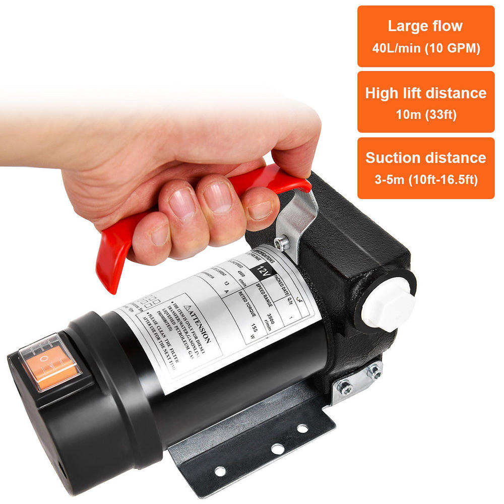 Gymax DC 12V 10GPM 155W Electric Diesel Oil And Fuel Transfer Extractor Pump Motor