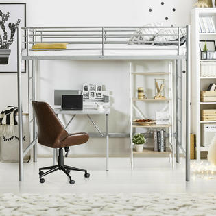 Gymax Twin Loft Bed Metal Bunk Ladder Beds Boys Girls Teens Kids Bedroom Dorm