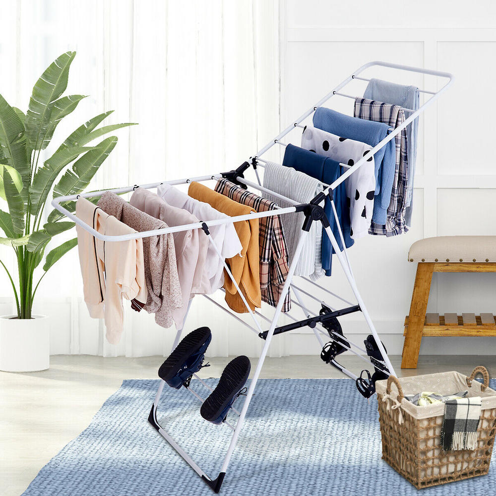 Gymax Laundry Clothes Storage Drying Rack Portable Folding Dryer Hanger Heavy Duty New