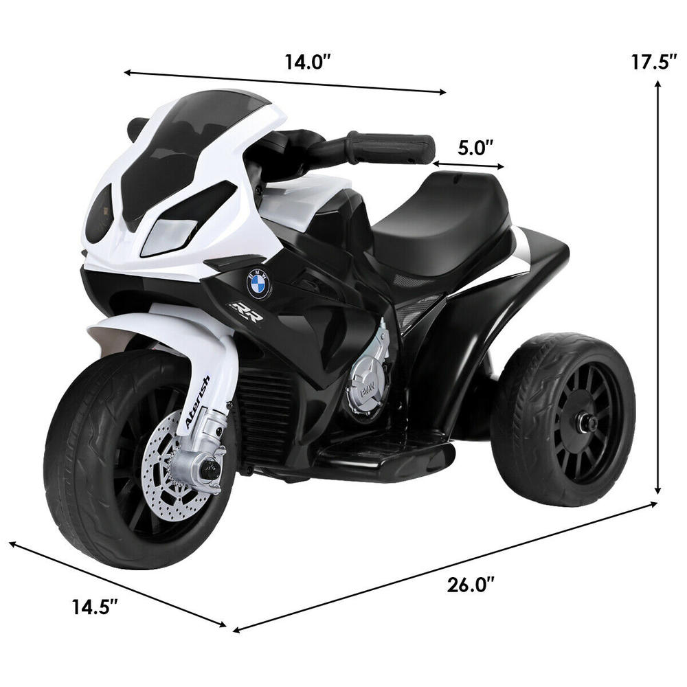 Gymax Kids Ride On Motorcycle BMW Licensed 6V Electric 3 Wheels Bicycle w/ Music&Light
