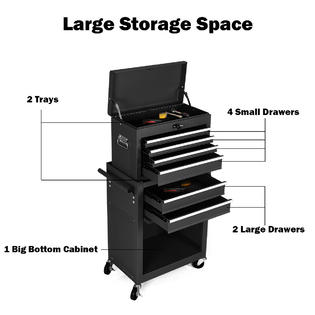 Gymax 6 Drawer Rolling Tool Chest Removable Tool Storage Cabinet