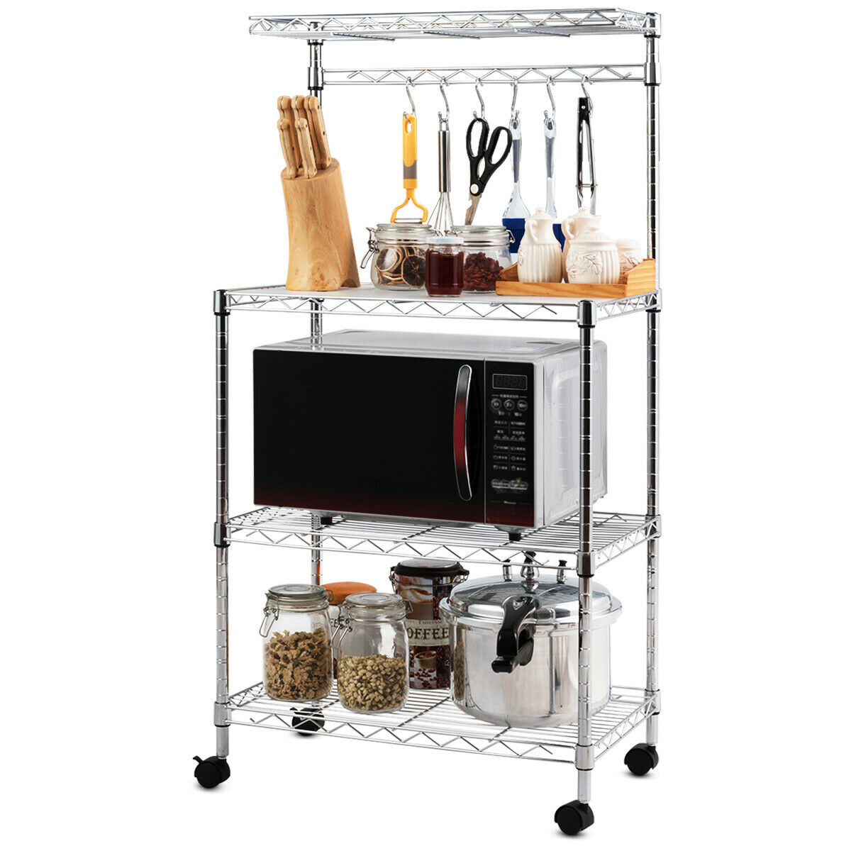 3-Tier Kitchen Baker's Rack Microwave Oven Stand Storage Cart Workstation Shelf