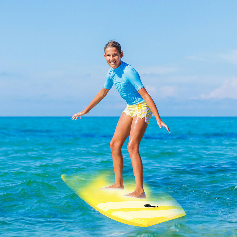 Gymax Body Board 41" Lightweight Surfing Board W/Leash IXPE Deck EPS Core Water Sport