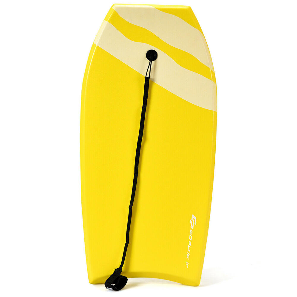 Gymax Body Board 41" Lightweight Surfing Board W/Leash IXPE Deck EPS Core Water Sport