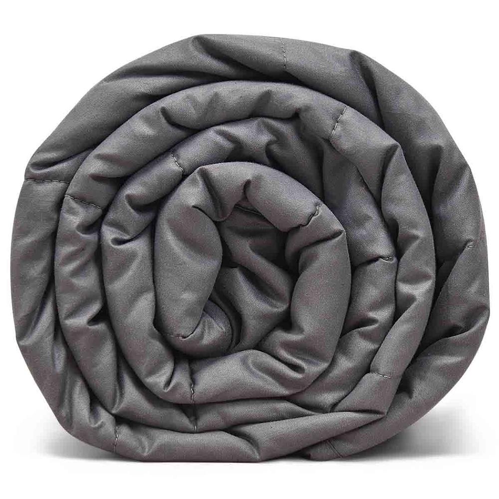 Gymax 22 lbs Weighted Blankets Queen/King Size 100% Cotton w/ Glass Beads Dark Grey