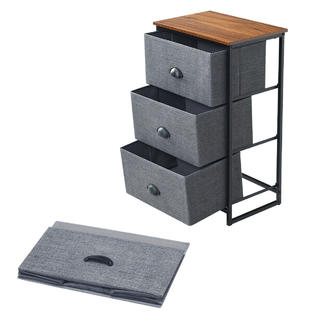 Gymax 3 Drawers Nightstand Side Table Storage Tower Dresser Chest