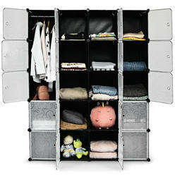 Gymax 20 Cube Clothes Organizer Storage Cubes Portable Wardrobe Bedroom Storage Cubby