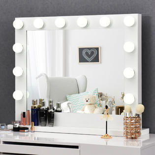 Gymax Vanity Mirror Dimmer Light Hollywood Makeup Mirror Wall