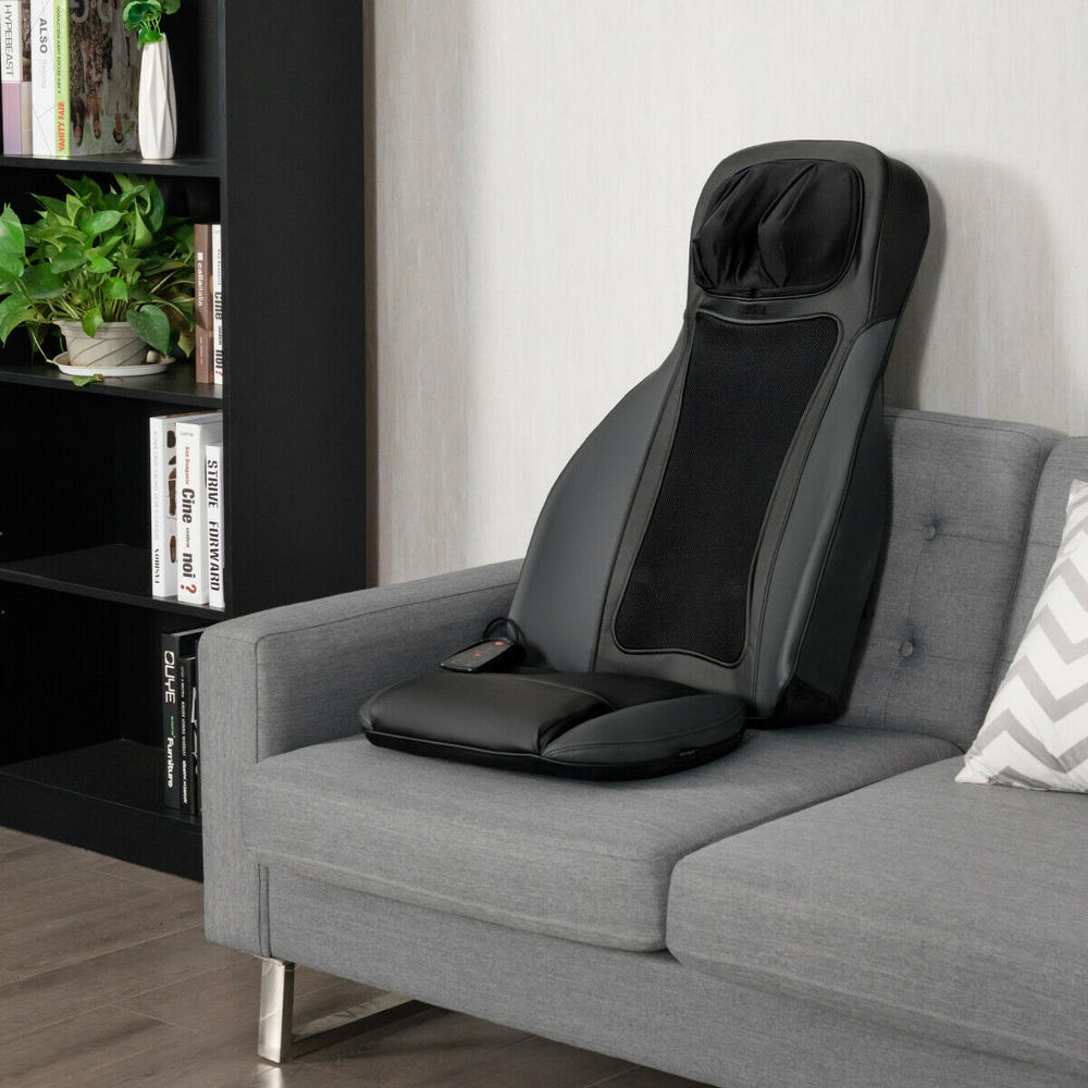 Gymax Back& Neck Massage Cushion Shiatsu Massage Seat Heat Function Vibration Office
